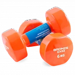 Гантели для аэробики виниловые BRONZE GYM,6 кг., пара